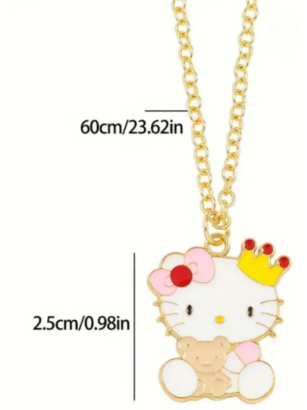 Adorable Hello Kitty Pendant Necklace – Cute Cartoon Cat Jewelry Collector Fans - Picture 2 of 3